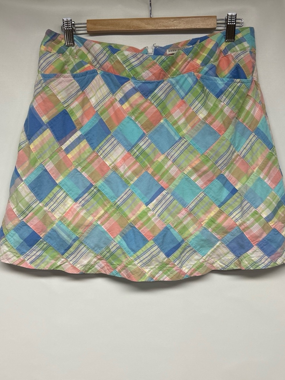 Lady Hagen Pastel Plaid Mini Skirt - Blue, Green, Pink, Cream